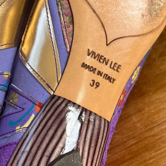 Vivien Lee Maximalist Low Heel / Flats Size 8 / 39 Patchwork Mixed Media - Picture 7 of 11